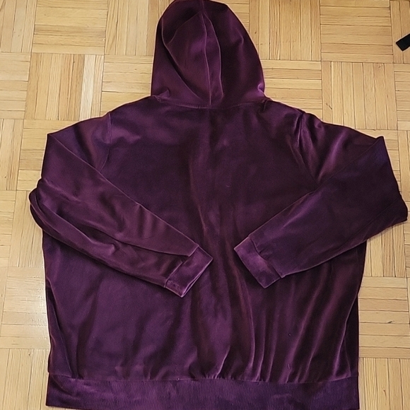 NWOT MARKS&SPENCER Velvet Burgundy Hoodie US 18 - Picture 3 of 7